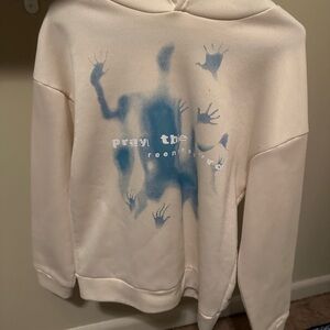 SHEIN Cream Hoodie with Blue Print